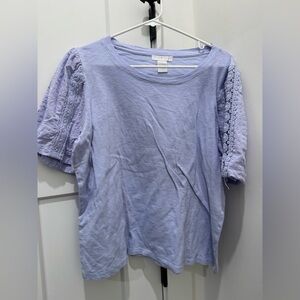 Design History Light Purple Lace Sleeve Top